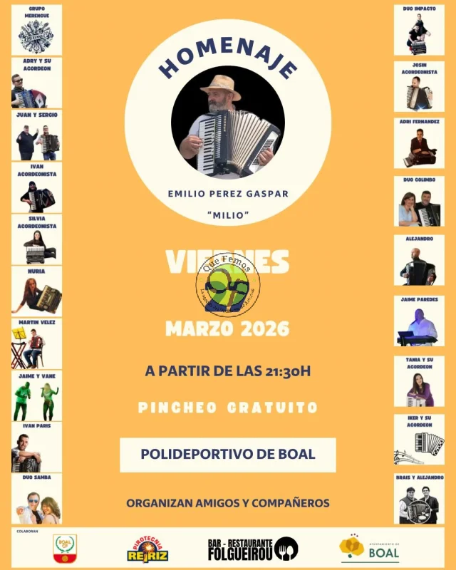 Boal rendirá un sentido homenaje a Emilio Pérez Gaspar 