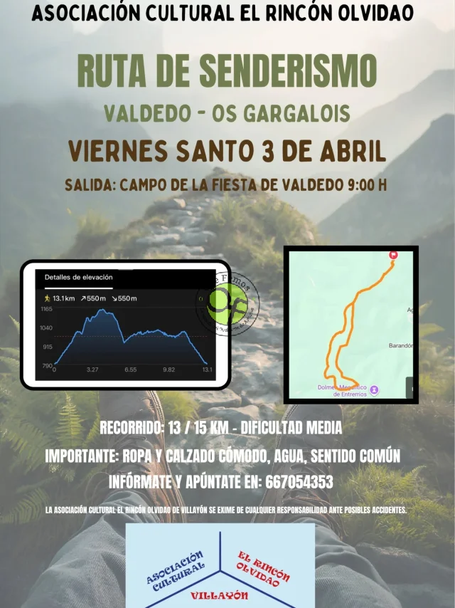 El Rincón Olvidao organiza una ruta de senderismo entre Valdedo y Os Gargalois 