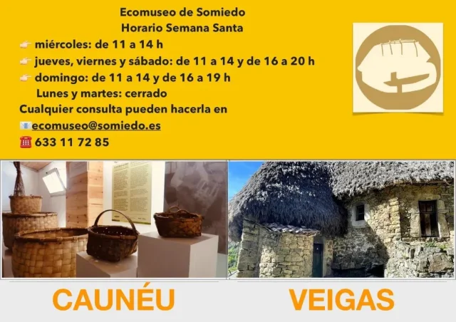 Horario del Ecomuseo de Somiedo en la Semana Santa 2026