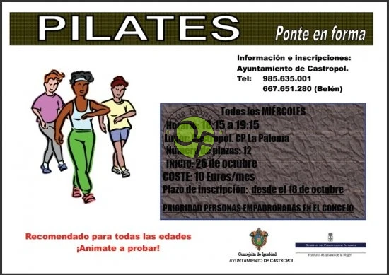 Curso de Pilates en Castropol