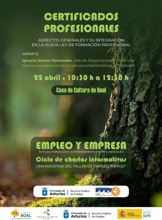 Boal acoge una charla sobre certificados profesionales 