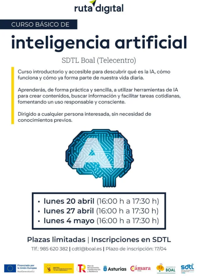 El SDTL de Boal acogerá un curso básico de Inteligencia Artificial