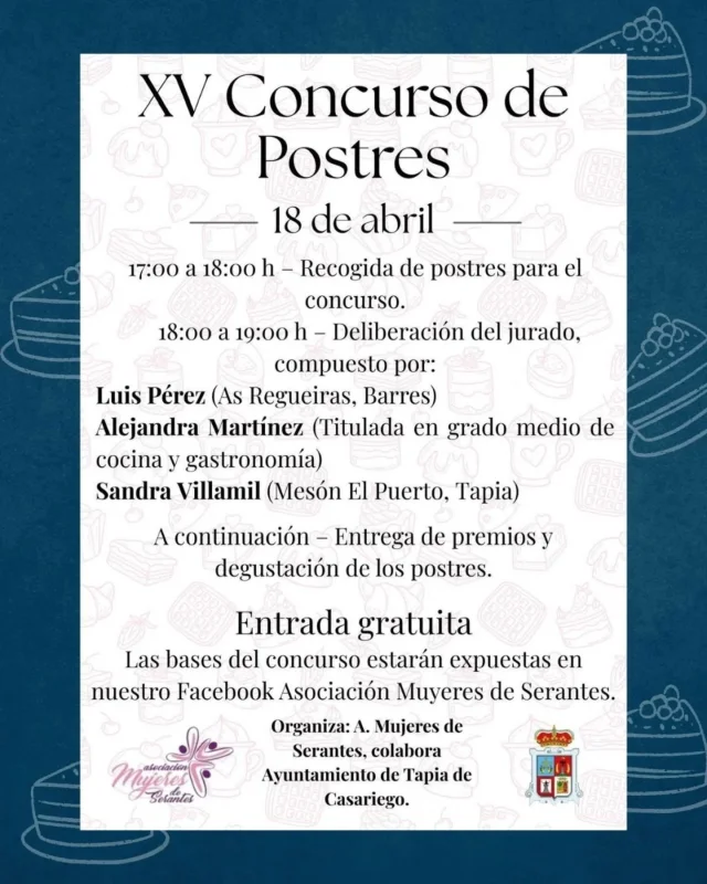 XV Concurso de Postres organizado por la Asociación Muyeres de Serantes