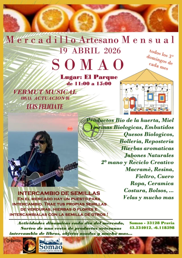 Mercadillo Artesano Mensual de Somao: mes de abril