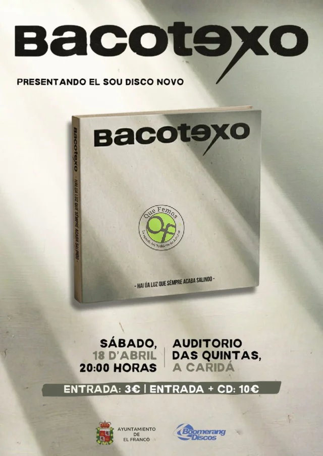 Bacotexo presenta el novo disco nel Auditorio das Quintas
