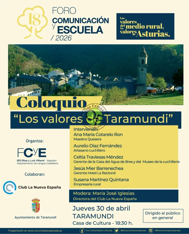 El Foro Comunicación y Escuela lleva a Taramundi el coloquio 