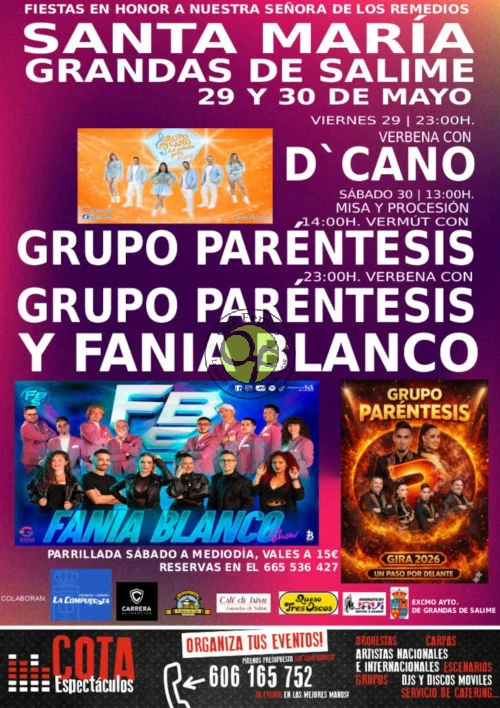 Fiestas de Nuestra Señora de los Remedios 2026 en Santa María