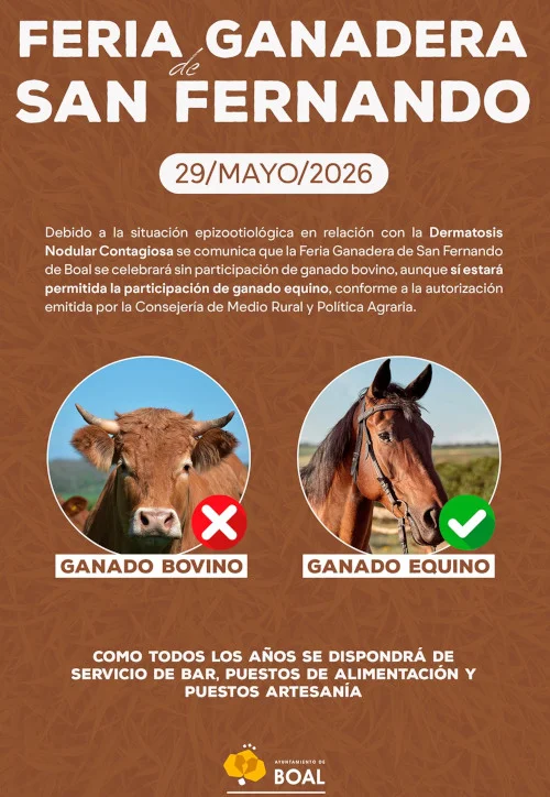 Feria Ganadera de San Fernando 2026 en Boal