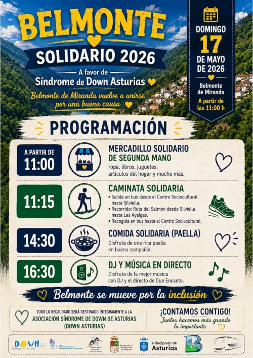 Belmonte de Miranda será capital de la solidaridad con Down Asturias