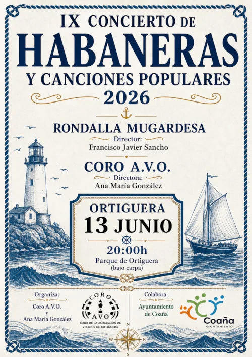 IX Concierto de Habaneras y Canciones Populares 2026 en Ortiguera