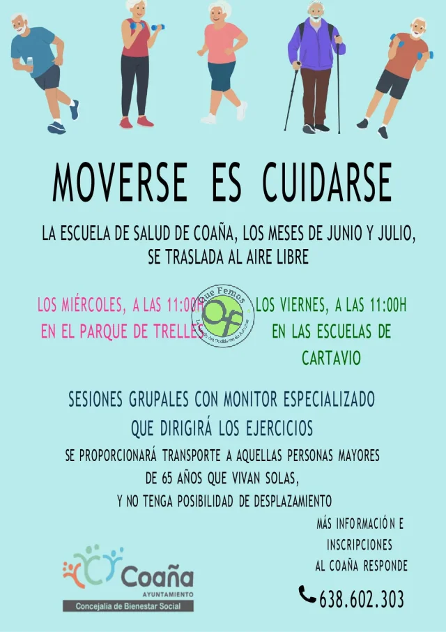 La Escuela de Salud de Coaña se traslada al aire libre en junio y julio