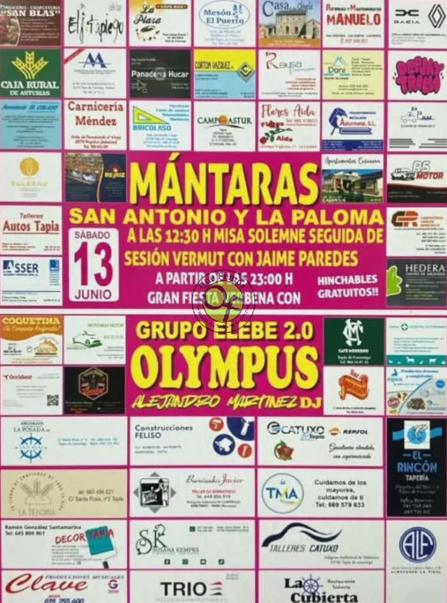 Fiesta de San Antonio y La Paloma 2026 en Mántaras