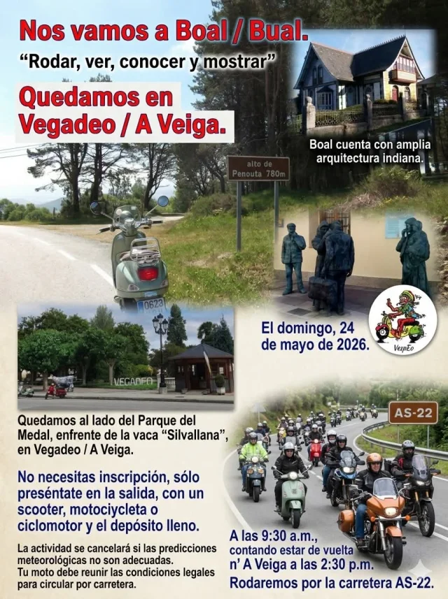 Vegadeo llegará a Boal a lomos de una moto este domingo