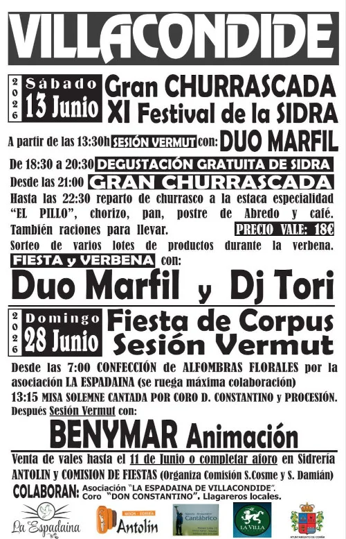 IX Festival de la Sidra y Fiesta de Corpus 2026 en Villacondide