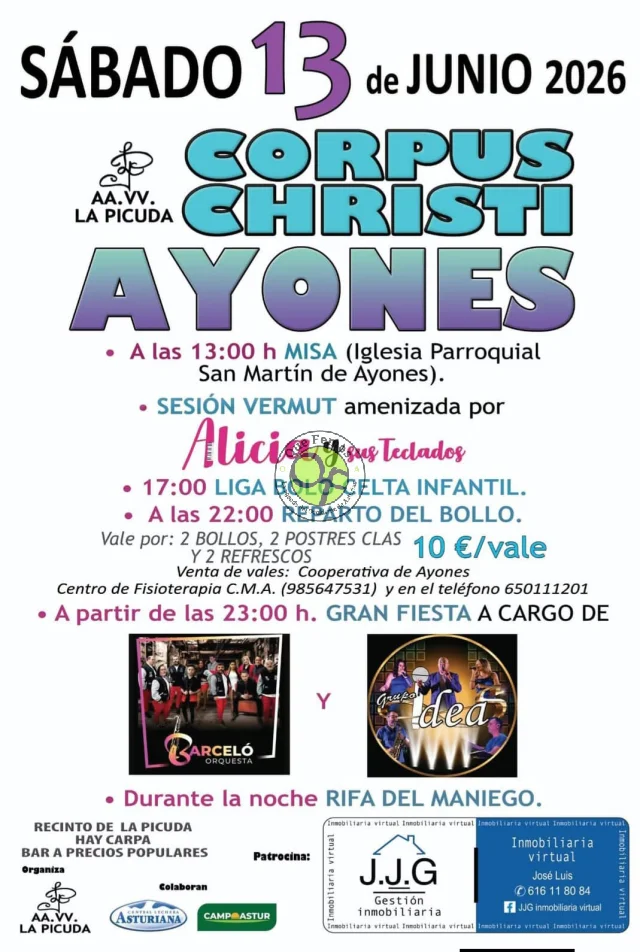 Fiesta de Corpus Christi 2026 en Ayones