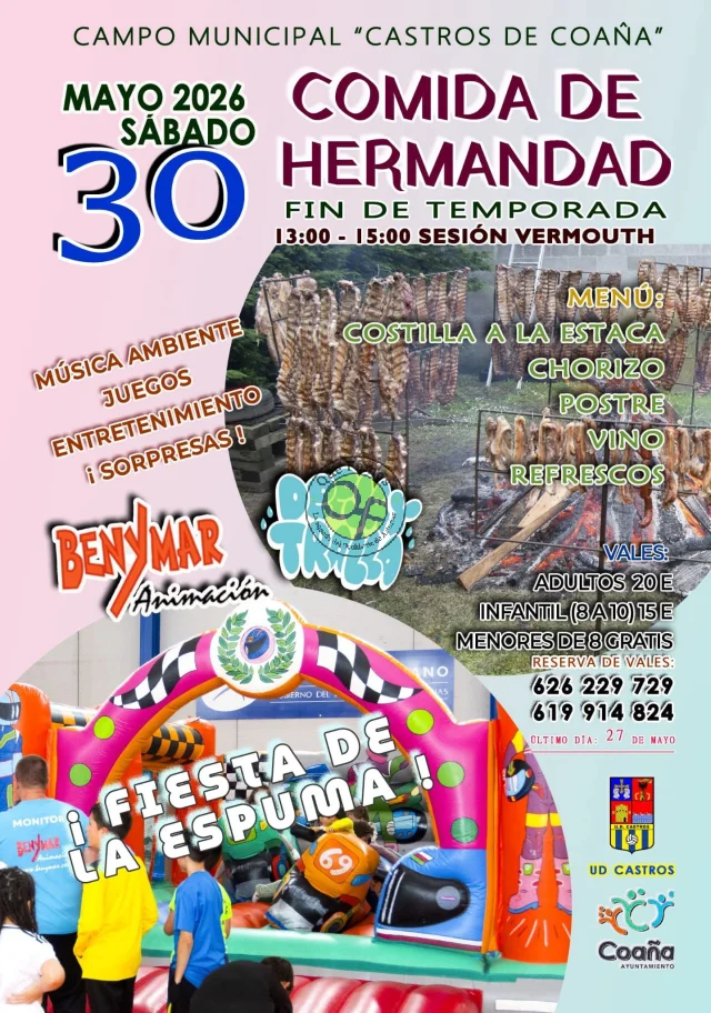 Comida de hermandad fin de temporada en el Campo Municipal Castros de Coaña