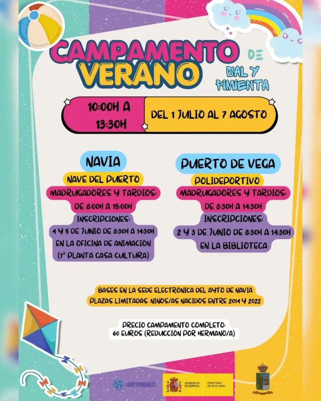 Campamento de Verano 2026 de Sal y Pimienta en Navia y Puerto de Vega