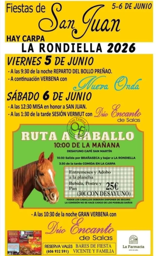 Fiestas de San Juan 2026 en La Rondiella
