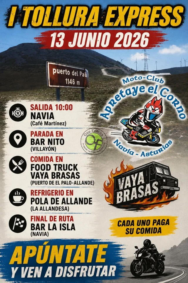 Motoclub Aprétaye el Corno organiza la I Tollura Express 2026