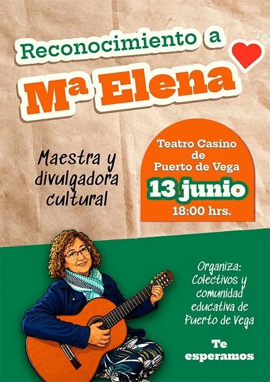 Puerto de Vega reconoce a Mª Elena con este gran homenaje
