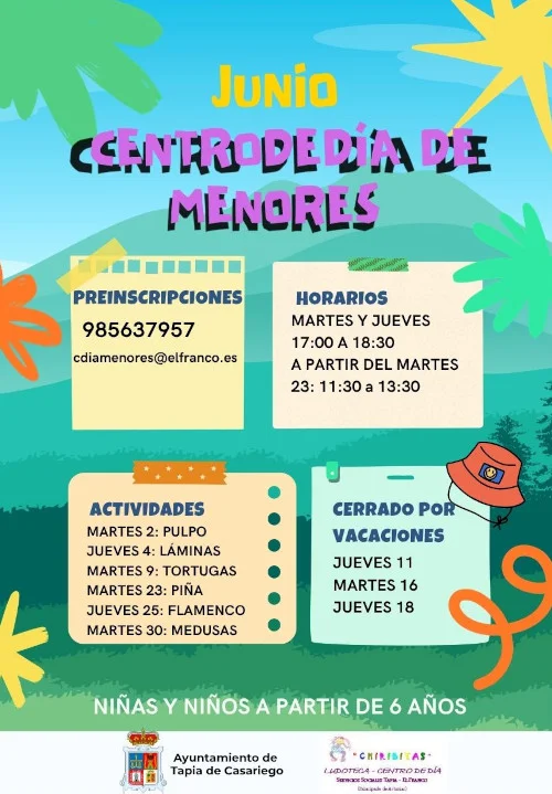 Actividades de junio en el Centro de Día de Menores de Tapia de Casariego