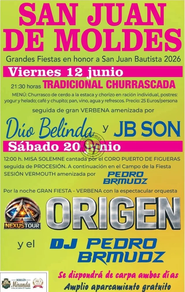 Fiestas de San Juan Bautista 2026 en San Juan de Moldes