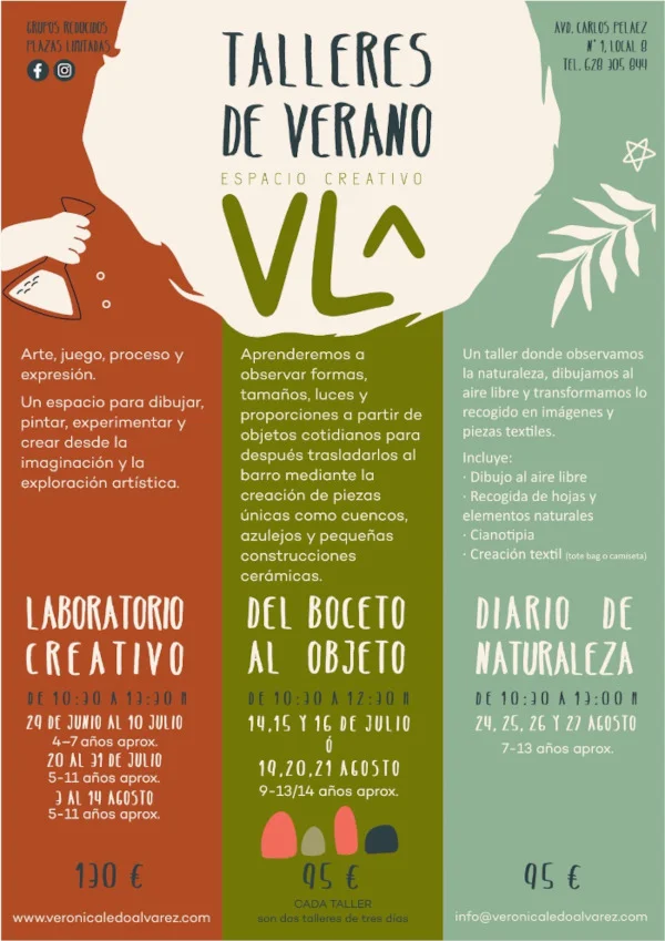 Talleres de arte en Navia con Espacio Creativo VLA durante el verano