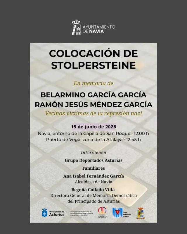 Navia rinde homenaje con los Stolpersteine a dos vecinos víctimas del infierno nazi