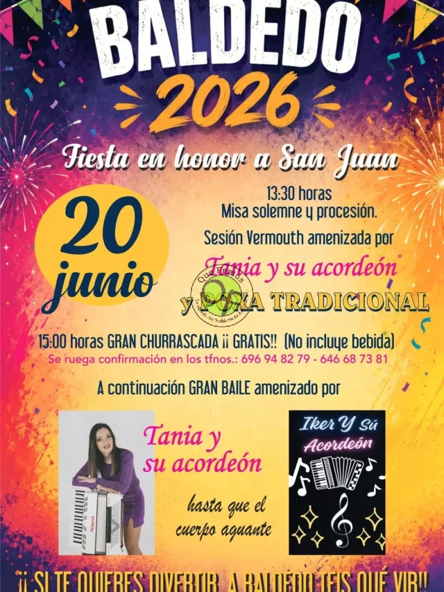 Fiesta de San Juan 2026 en Baldedo