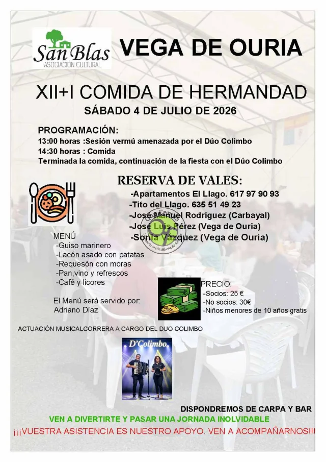 XIII Comida de Hermandad en Vega de Ouria 2026