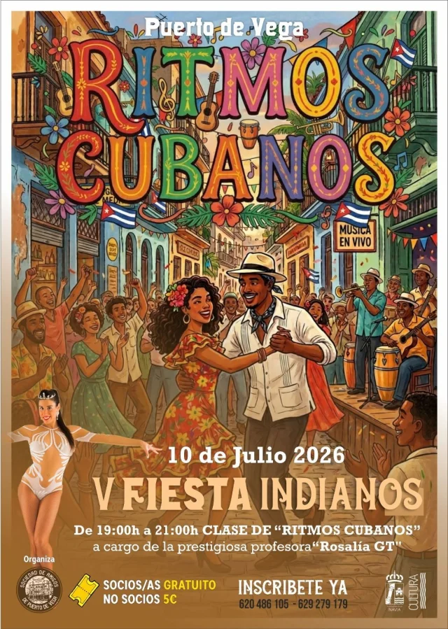 Taller de ritmos cubanos en Puerto de Vega