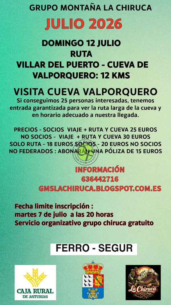 El Grupo de Montaña La Chiruca camina entre Villar del Puerto y la cueva de Valporquero