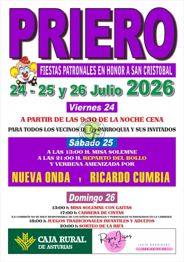 Fiestas de San Cristóbal 2026 en Priero