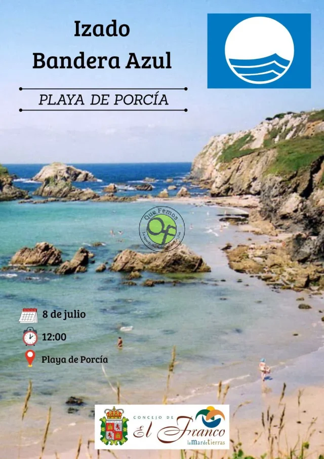 La playa de Porcía izará su bandera azul como el paraíso que es