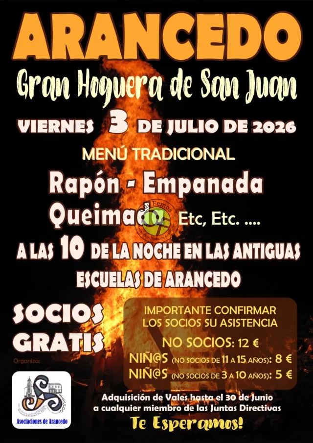 Arancedo vivirá su gran hoguera de San Juan el viernes 3 de julio