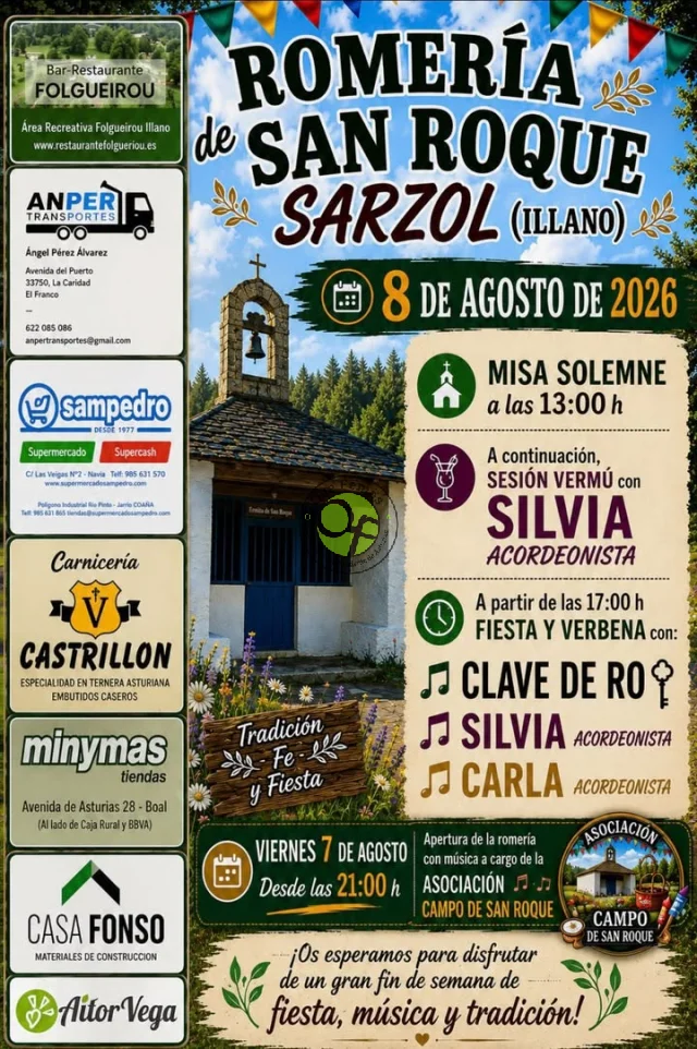 Romería de San Roque 2026 en Sarzol