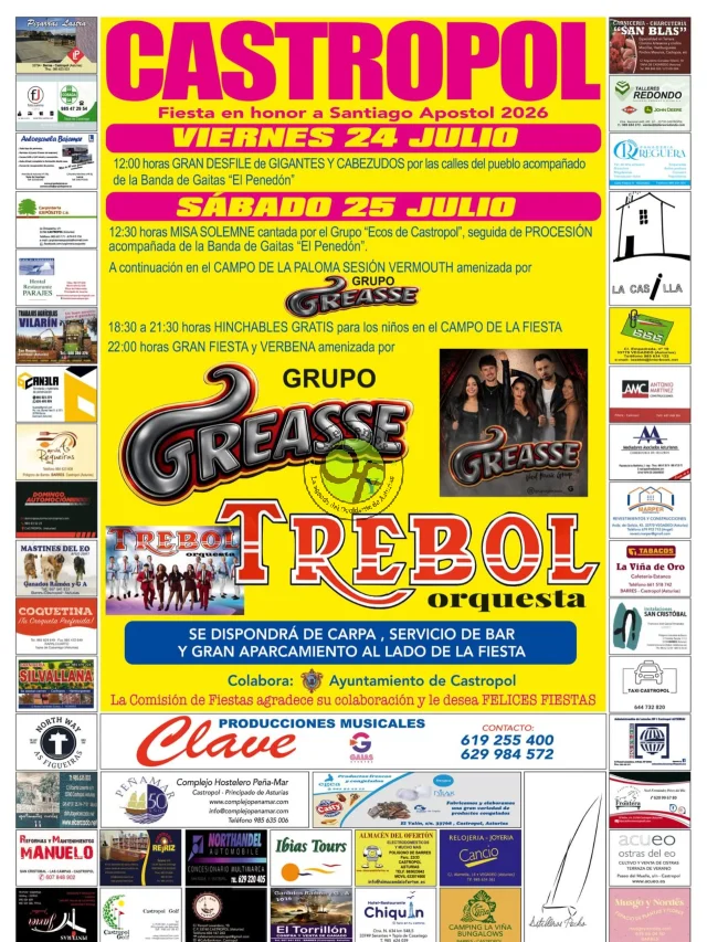 Fiestas de Santiago Apóstol 2026 en Castropol