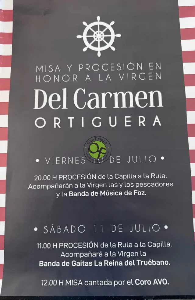 Así celebrará Ortiguera sus Fiestas del Carmen 2026