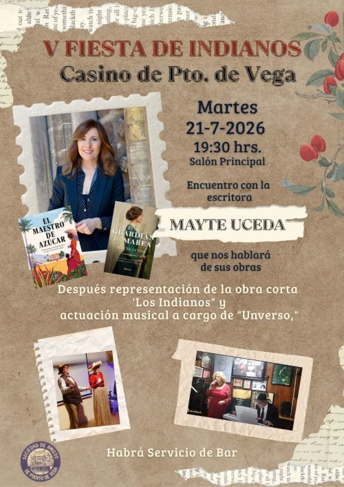 Mayte Uceda visita Puerto de Vega con motivo de su fiesta indiana