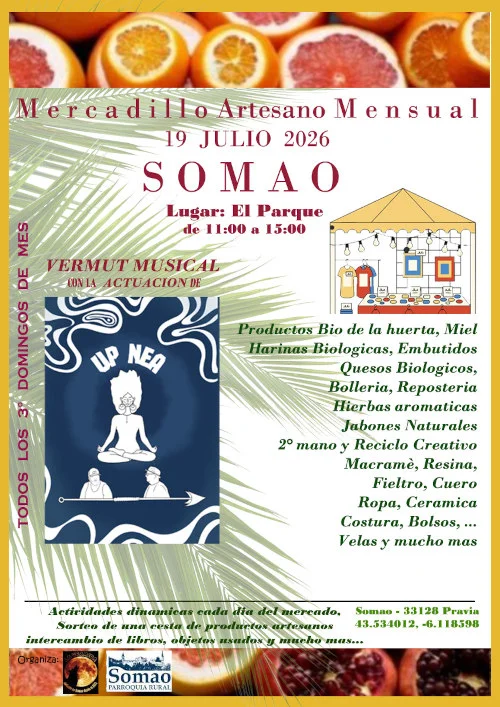 El Mercadillo Artesano Mensual de Somao regresa el domingo 19 de julio