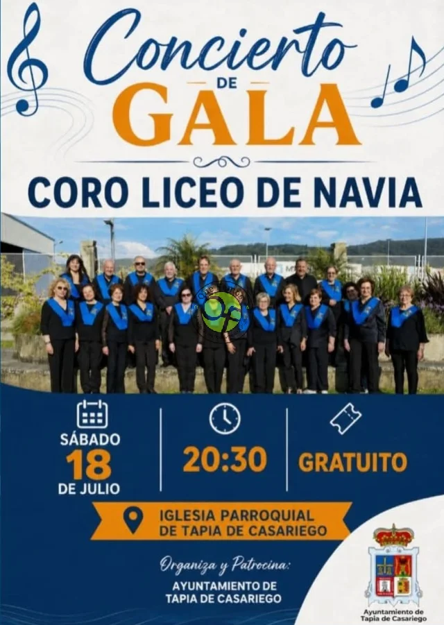 El próximo sábado el Coro Liceo de Navia ofrece un concierto de gala en Tapia