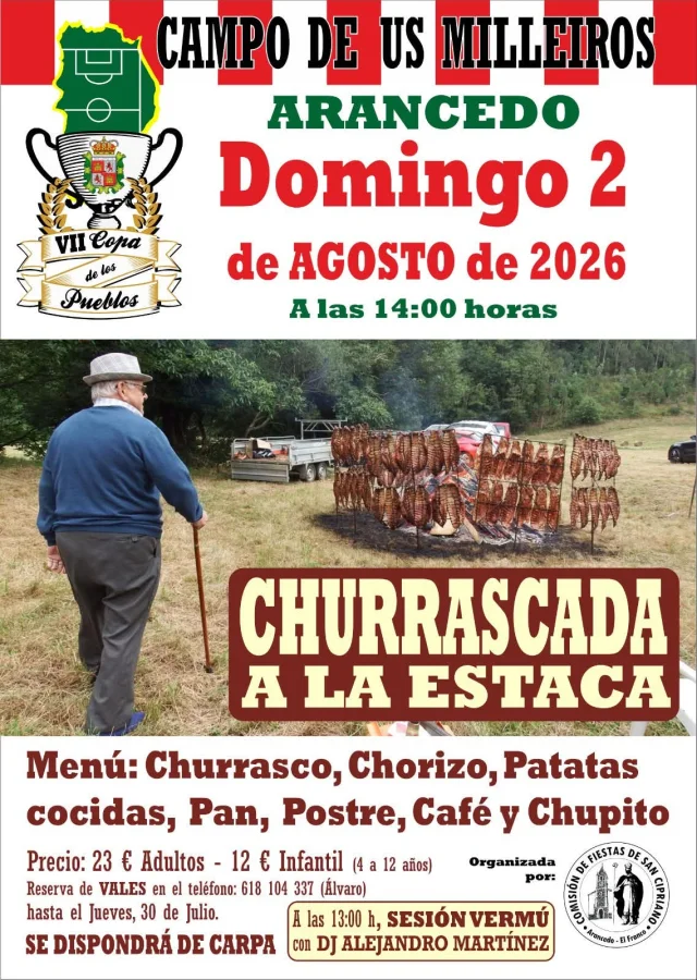 Churrascada en Arancedo con motivo de la VII Copa de los Pueblos