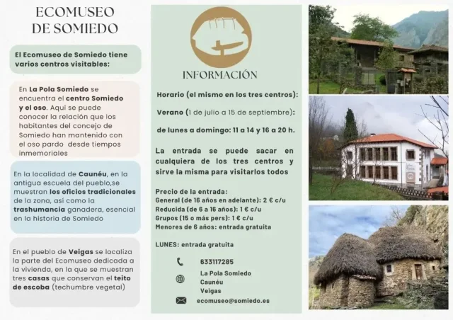 El Ecomuseo de Somiedo estrena horario de verano hasta el 15 de septiembre