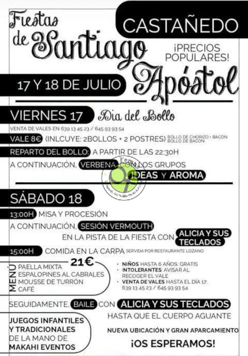 Fiestas de Santiago Apóstol 2026 en Castañedo