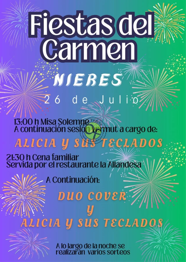 Fiestas del Carmen 2026 en Nieres