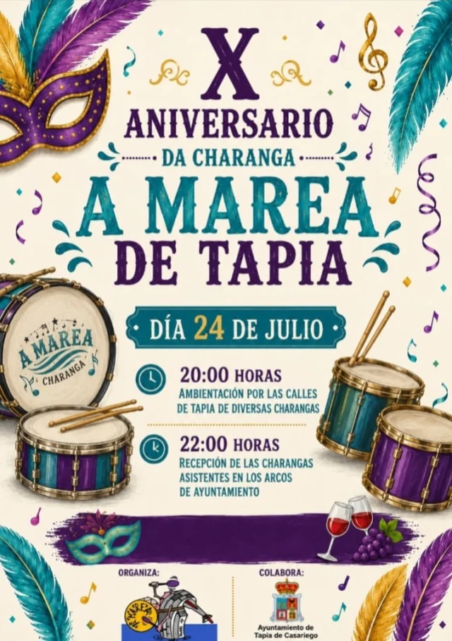 El viernes Tapia se llenará con el ritmo de las charangas