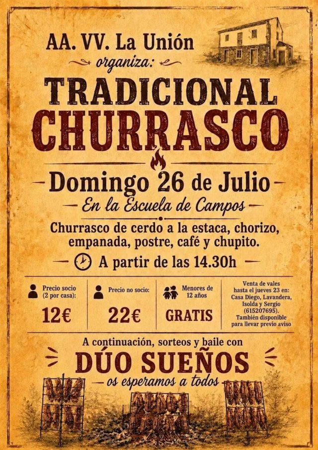 Churrascada en Campos con la Asociación de Vecinos La Unión