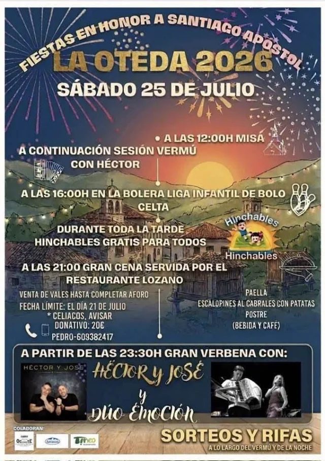 Fiestas de Santiago Apóstol 2026 en La Oteda