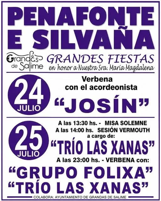 Fiestas de la Magdalena 2026 en Penafonte y Silvaña