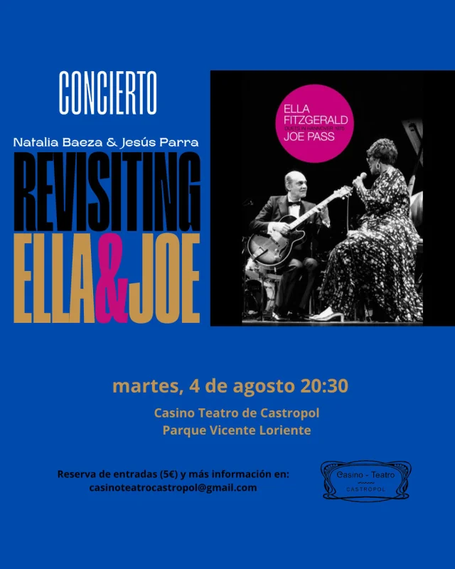 El Casino Teatro de Castropol acogerá el concierto de Natalia Baeza & Jesús Parra 